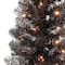 4.5ft. Pre-Lit Black Tinsel Artificial Christmas Tree, Clear Lights